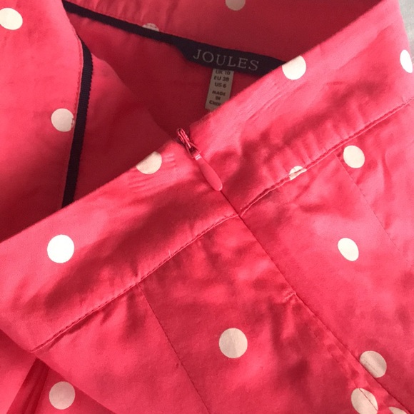 🌻4/$20 Joules Viven Sky Coral Polka Dot Lined Full Circle Skirt Size 6 - Picture 8 of 11